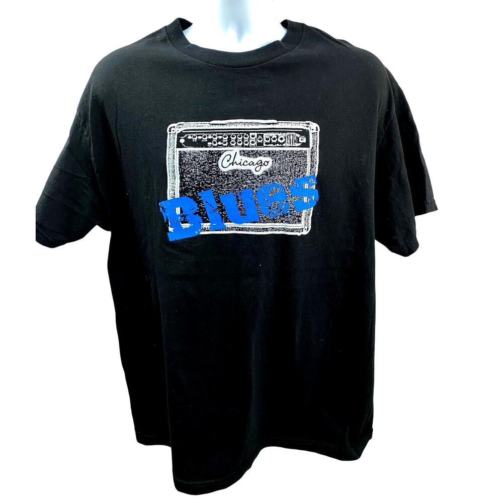 Vintage T Shirt Chicago Blues Size Large Black 90’s Tennessee River tag